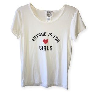 White M top tshirt future is ❤️ for girls shirt SOFT !